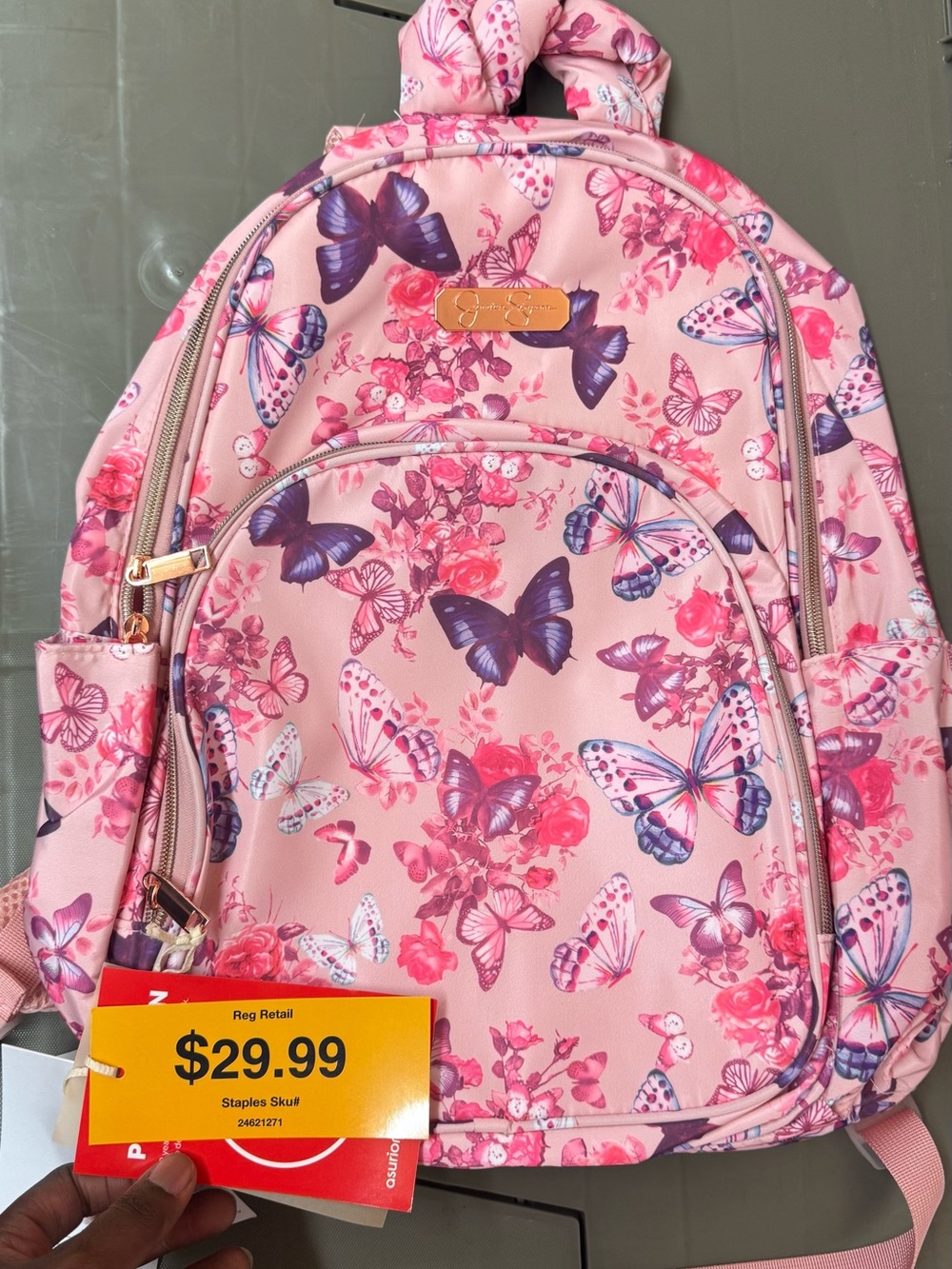 Pink Butterfly Floral Backpack